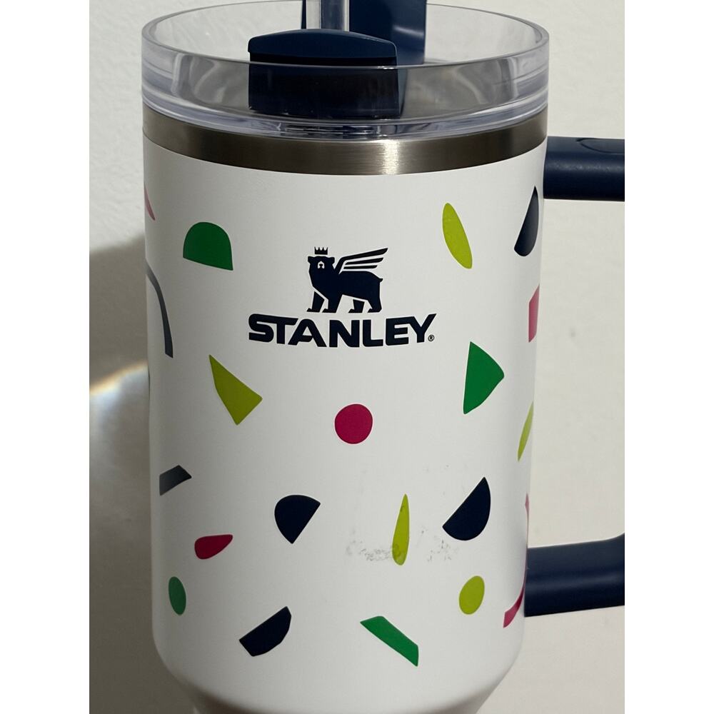 Stanley 40oz Adventure Quencher Tumbler White Confetti Handle Straw Cup - Picture 2 of 6